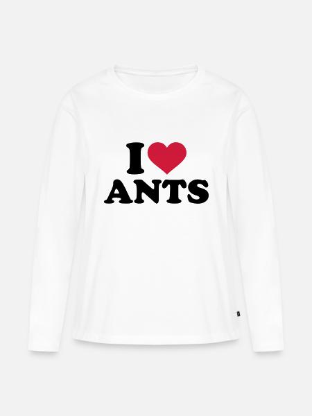 I love Ants - Vrouwen Premium Bio shirt met lange mouwen - wit
