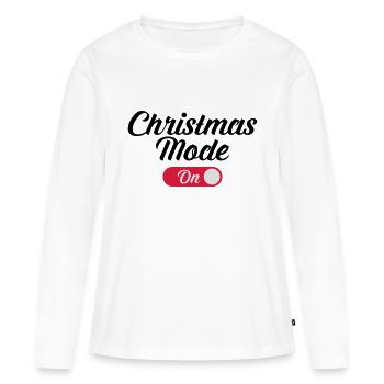 Christmas Mode (On) - T-shirt manches longues Premium bio Femme - blanc - Devant - Julia (174cm)