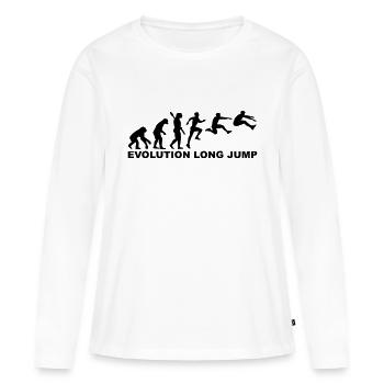 Evolution Long jump - T-shirt manches longues Premium bio Femme - blanc - Devant - Julia (174cm)