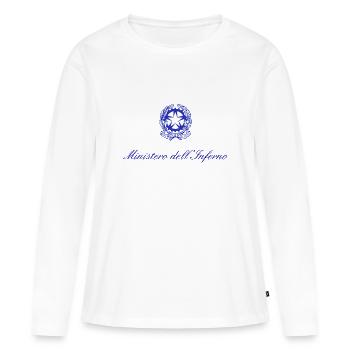 MINISTÈRE DE L’ENFER - T-shirt manches longues Premium bio Femme - blanc - Devant - Julia (174cm)