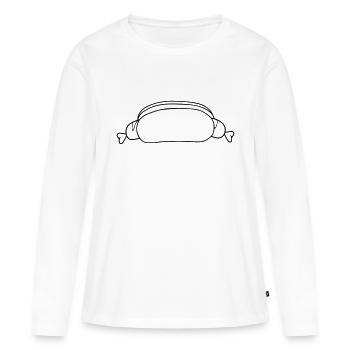 hot dog bratwurst wuerstchen wienerle broetchen br - Frauen Premium Bio Langarmshirt - Weiß - Vorne - Julia (174cm)