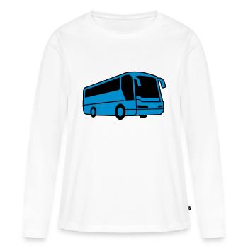 Bus - Frauen Premium Bio Langarmshirt - Weiß - Vorne - Julia (174cm)