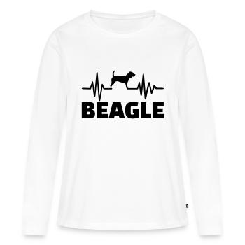 Beagle - Frauen Premium Bio Langarmshirt - Weiß - Vorne - Julia (174cm)