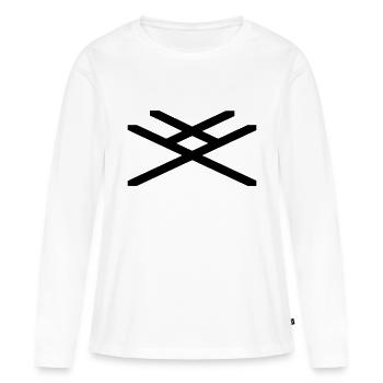 Double croix de sant Andrea sa1 - T-shirt manches longues Premium bio Femme - blanc - Devant - Julia (174cm)