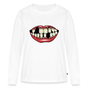 Rotten teeth - humor dental hygiene gift - Women's Premium Organic Long Sleeve Shirt - white - Front - Julia (174cm)