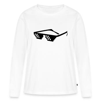 Lunettes de soleil - T-shirt manches longues Premium bio Femme - blanc - Devant - Julia (174cm)
