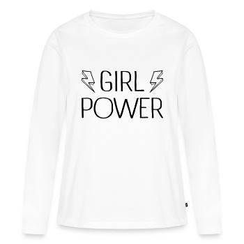 Frauenpower - Frauen Premium Bio Langarmshirt - Weiß - Vorne - Julia (174cm)