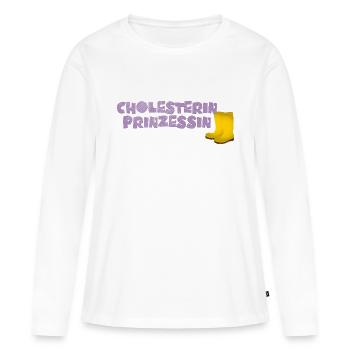 Cholesterin Prinzessin - Frauen Premium Bio Langarmshirt - Weiß - Vorne - Julia (174cm)