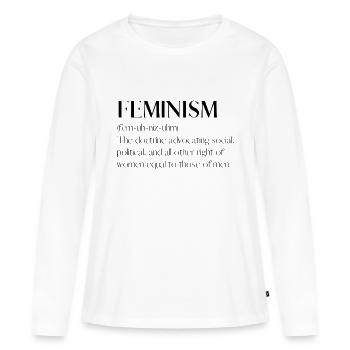 Feminism - T-shirt manches longues Premium bio Femme - blanc - Devant - Julia (174cm)