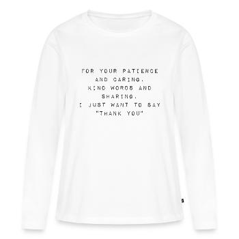 Merci beaucoup - T-shirt manches longues Premium bio Femme - blanc - Devant - Julia (174cm)