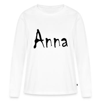 anna - Frauen Premium Bio Langarmshirt - Weiß - Vorne - Julia (174cm)