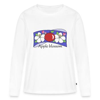Fleur de pommier - T-shirt manches longues Premium bio Femme - blanc - Devant - Julia (174cm)