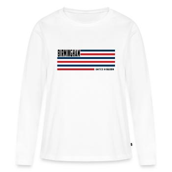 Birmingham Royaume-Uni - T-shirt manches longues Premium bio Femme - blanc - Devant - Julia (174cm)