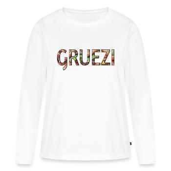 GRUEZI - Frauen Premium Bio Langarmshirt - Weiß - Vorne - Julia (174cm)