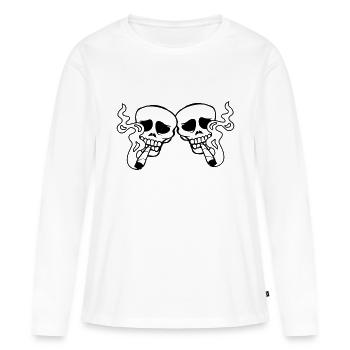 Équipe 2 Crânes articulaires - T-shirt manches longues Premium bio Femme - blanc - Devant - Julia (174cm)