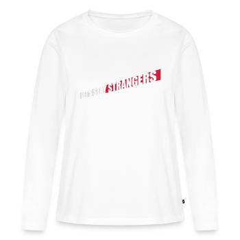 Citation Restons Strangers - T-shirt manches longues Premium bio Femme - blanc - Devant - Julia (174cm)