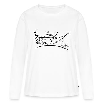 Drôle de Töle - T-shirt manches longues Premium bio Femme - blanc - Devant - Julia (174cm)