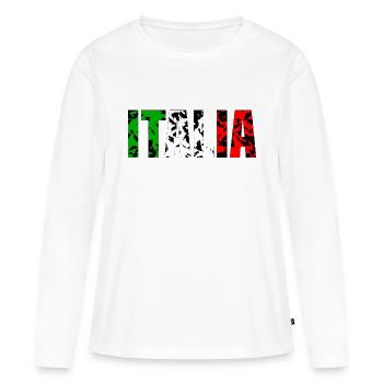Italia grunge - T-shirt manches longues Premium bio Femme - blanc - Devant - Julia (174cm)