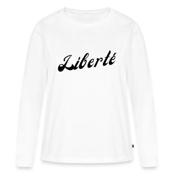 Liberté - T-shirt manches longues Premium bio Femme - blanc - Devant - Julia (174cm)