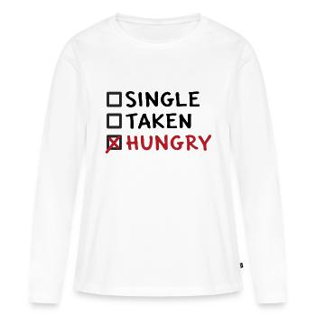 14 Fév Be My Valentine Joyeuse Saint-Valentin 01 - T-shirt manches longues Premium bio Femme - blanc - Devant - Julia (174cm)