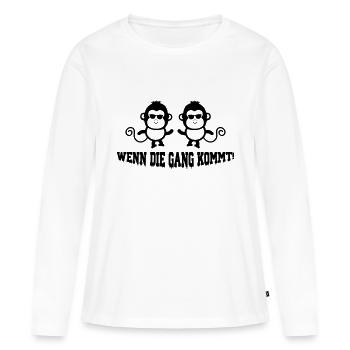 affen gang - Frauen Premium Bio Langarmshirt - Weiß - Vorne - Julia (174cm)