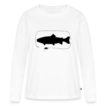 Truite avec wobbler - T-shirt manches longues Premium bio Femme - blanc - Devant - Julia (174cm)