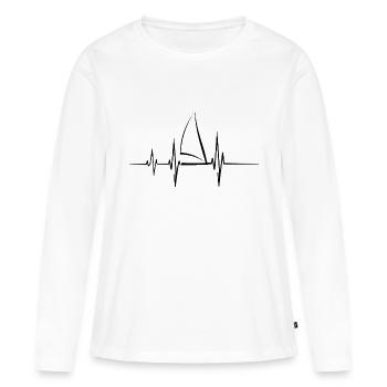 Segelboot Heartbeat Segelboot - Frauen Premium Bio Langarmshirt - Weiß - Vorne - Julia (174cm)