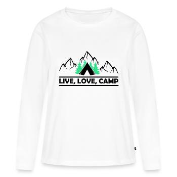Live Love Camp - Frauen Premium Bio Langarmshirt - Weiß - Vorne - Julia (174cm)