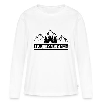 Live Love Camp - Frauen Premium Bio Langarmshirt - Weiß - Vorne - Julia (174cm)