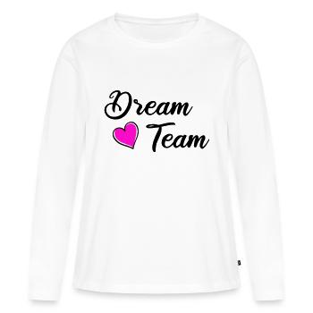 Équipe de rêve - T-shirt manches longues Premium bio Femme - blanc - Devant - Julia (174cm)