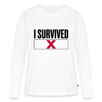 J’ai survécu à X - T-shirt manches longues Premium bio Femme - blanc - Devant - Julia (174cm)