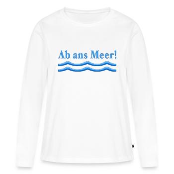 Au large de la mer - T-shirt manches longues Premium bio Femme - blanc - Devant - Julia (174cm)