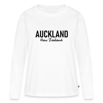 Auckland - Nouvelle-Zélande - Aotearoa - Maori - Kiwi - T-shirt manches longues Premium bio Femme - blanc - Devant - Julia (174cm)