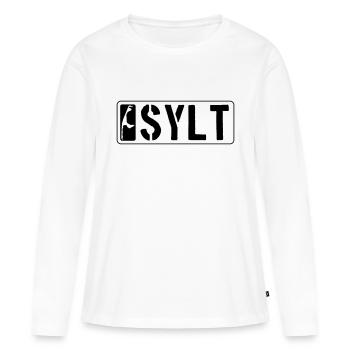 L’île de Sylt - T-shirt manches longues Premium bio Femme - blanc - Devant - Julia (174cm)