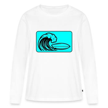 Planche de surf Wave - T-shirt manches longues Premium bio Femme - blanc - Devant - Julia (174cm)