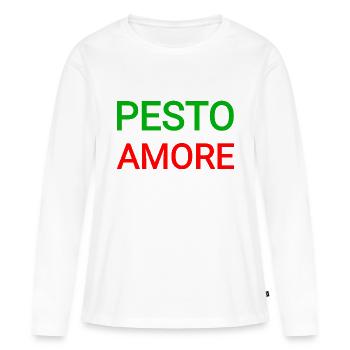 Pesto Amore - T-shirt manches longues Premium bio Femme - blanc - Devant - Julia (174cm)