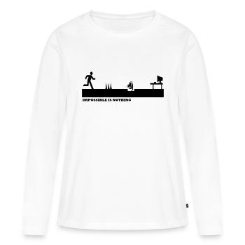 Impossible Is Nothing - T-shirt manches longues Premium bio Femme - blanc - Devant - Julia (174cm)