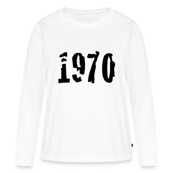 1970 - Frauen Premium Bio Langarmshirt - Weiß - Vorne - Julia (174cm)