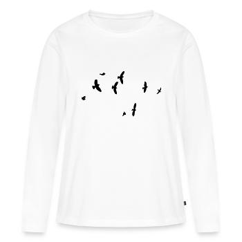 Birds in the sky - Women's Premium Organic Long Sleeve Shirt - white - Front - Julia (174cm)