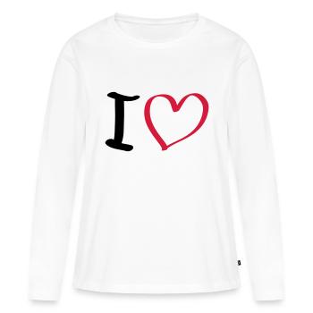 cœur - T-shirt manches longues Premium bio Femme - blanc - Devant - Julia (174cm)
