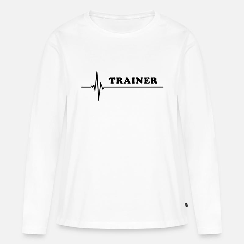 Puls - Trainer - Frauen Premium Bio Langarmshirt - Weiß