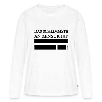 La pire chose à propos de la censure - T-shirt manches longues Premium bio Femme - blanc - Devant - Julia (174cm)
