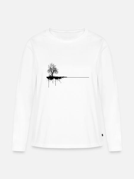 Tinten-Baum - Frauen Premium Bio Langarmshirt - Weiß