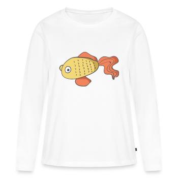 Poisson - T-shirt manches longues Premium bio Femme - blanc - Devant - Julia (174cm)