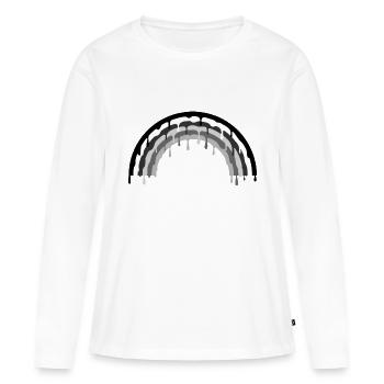 Fondre l'arc-en-ciel noir et blanc - T-shirt manches longues Premium bio Femme - blanc - Devant - Julia (174cm)