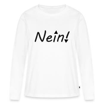 Nein - Frauen Premium Bio Langarmshirt - Weiß - Vorne - Julia (174cm)