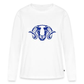belier corne signe astrologique ram 2 - T-shirt manches longues Premium bio Femme - blanc - Devant - Julia (174cm)