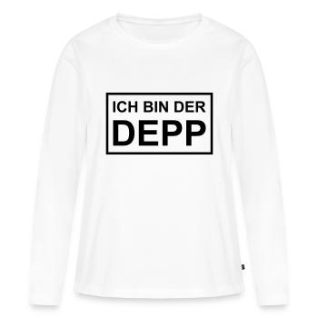Je suis le fou - Bouclier - T-shirt manches longues Premium bio Femme - blanc - Devant - Julia (174cm)