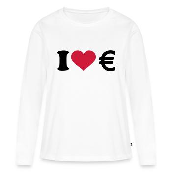 I love Euro - Women's Premium Organic Long Sleeve Shirt - white - Front - Julia (174cm)