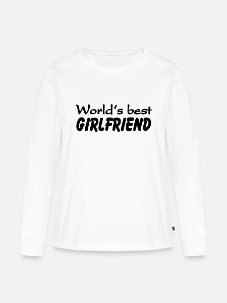 World's best Girlfriend - Frauen Premium Bio Langarmshirt - Weiß